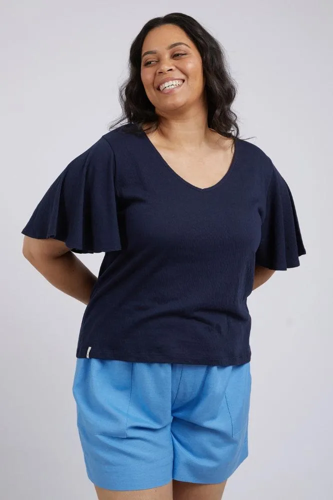 Elm Pearl Short Sleeve Top Navy