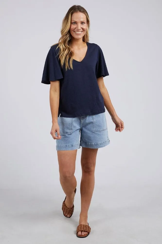 Elm Pearl Short Sleeve Top Navy