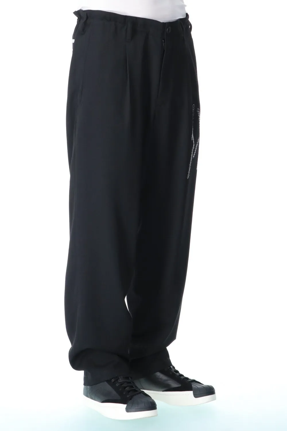 Embroidery Fine string Wool gabardine Pants