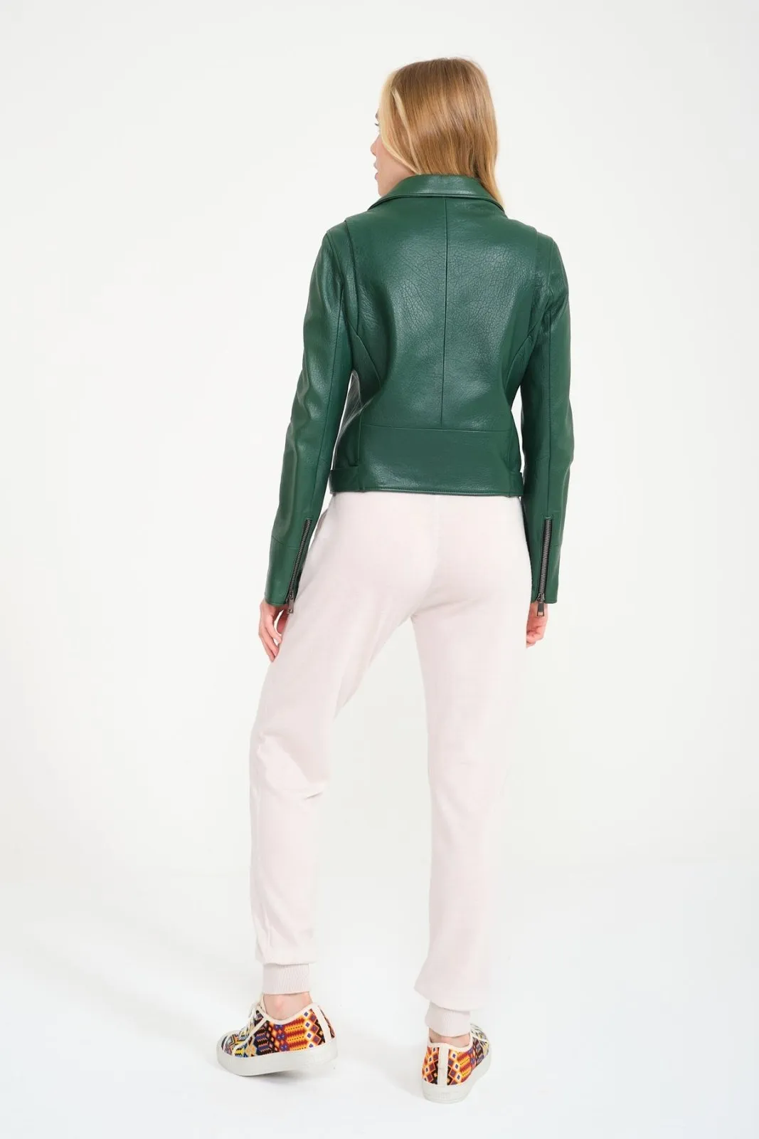 Emerald Green Leather Jacket