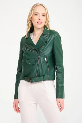 Emerald Green Leather Jacket