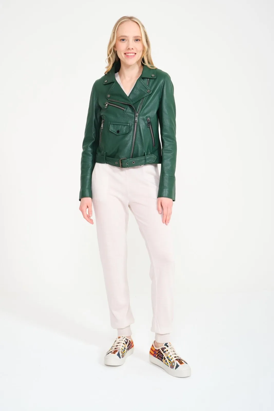 Emerald Green Leather Jacket