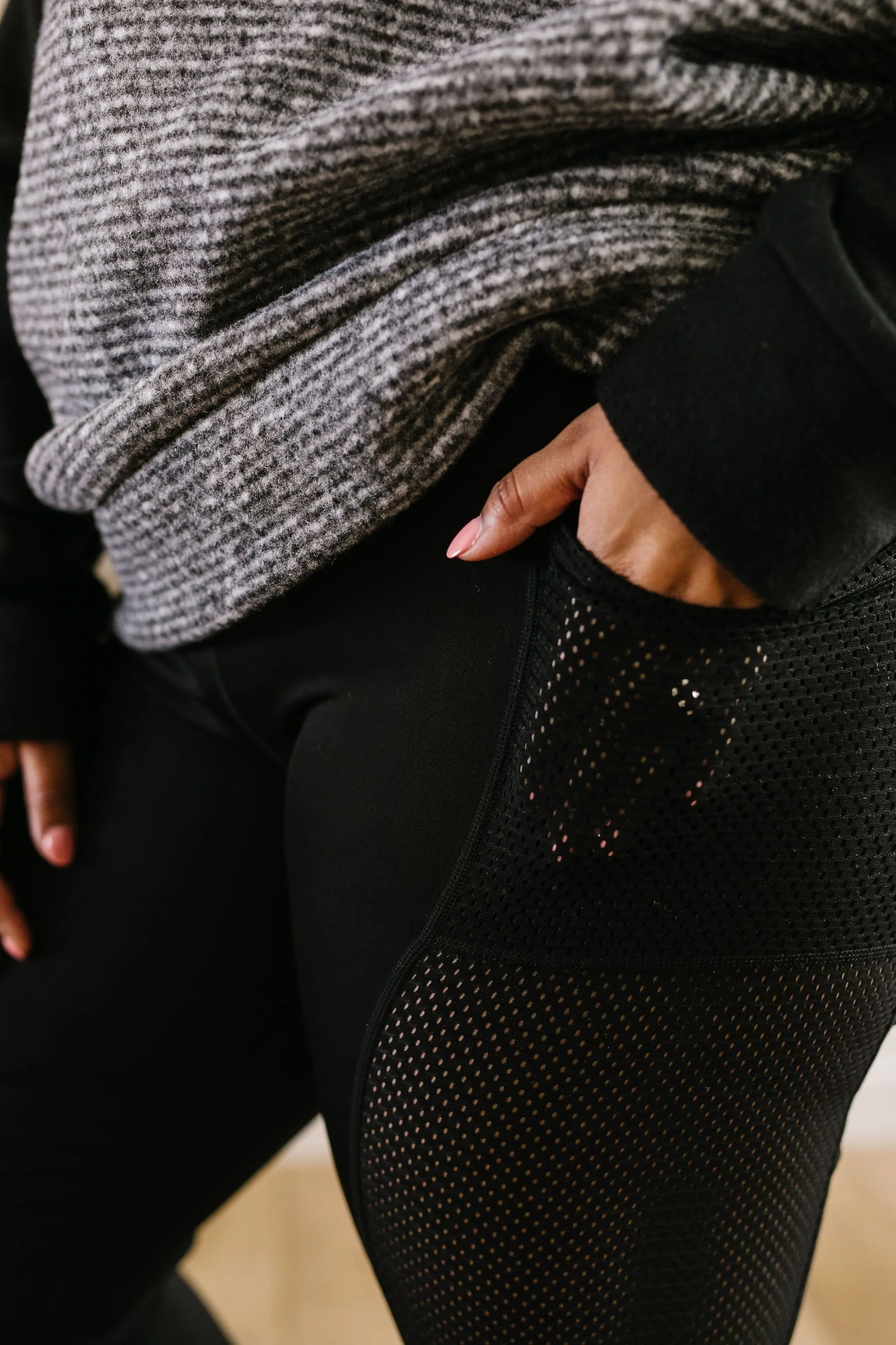 Fishnet Panel Athletic Leggings