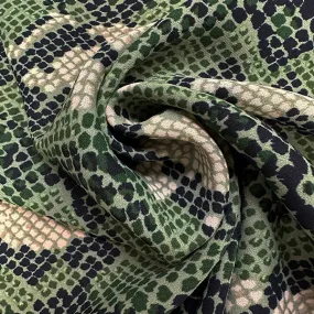 Green Multi Snakeskin Animal Print Poly Georgette Fabric