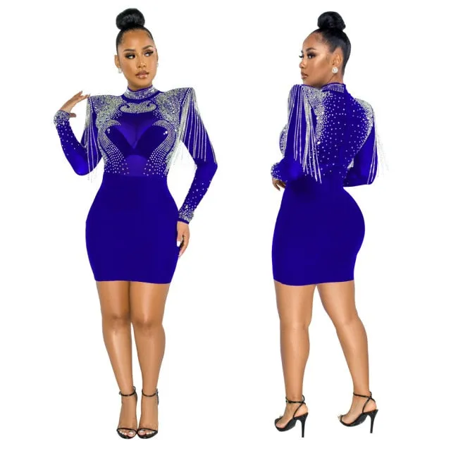Hot Drill Mesh Shoulder Jumpsuit