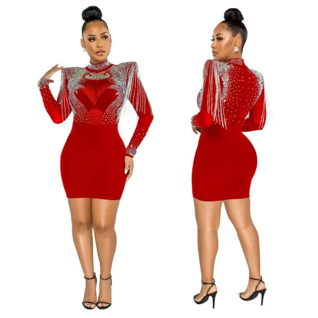 Hot Drill Mesh Shoulder Jumpsuit