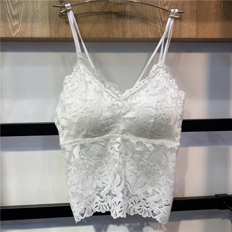 Lace Bare Back Bra One Piece Strap Flattering Outdoor Bralette Anti-Exposed Sexy Women