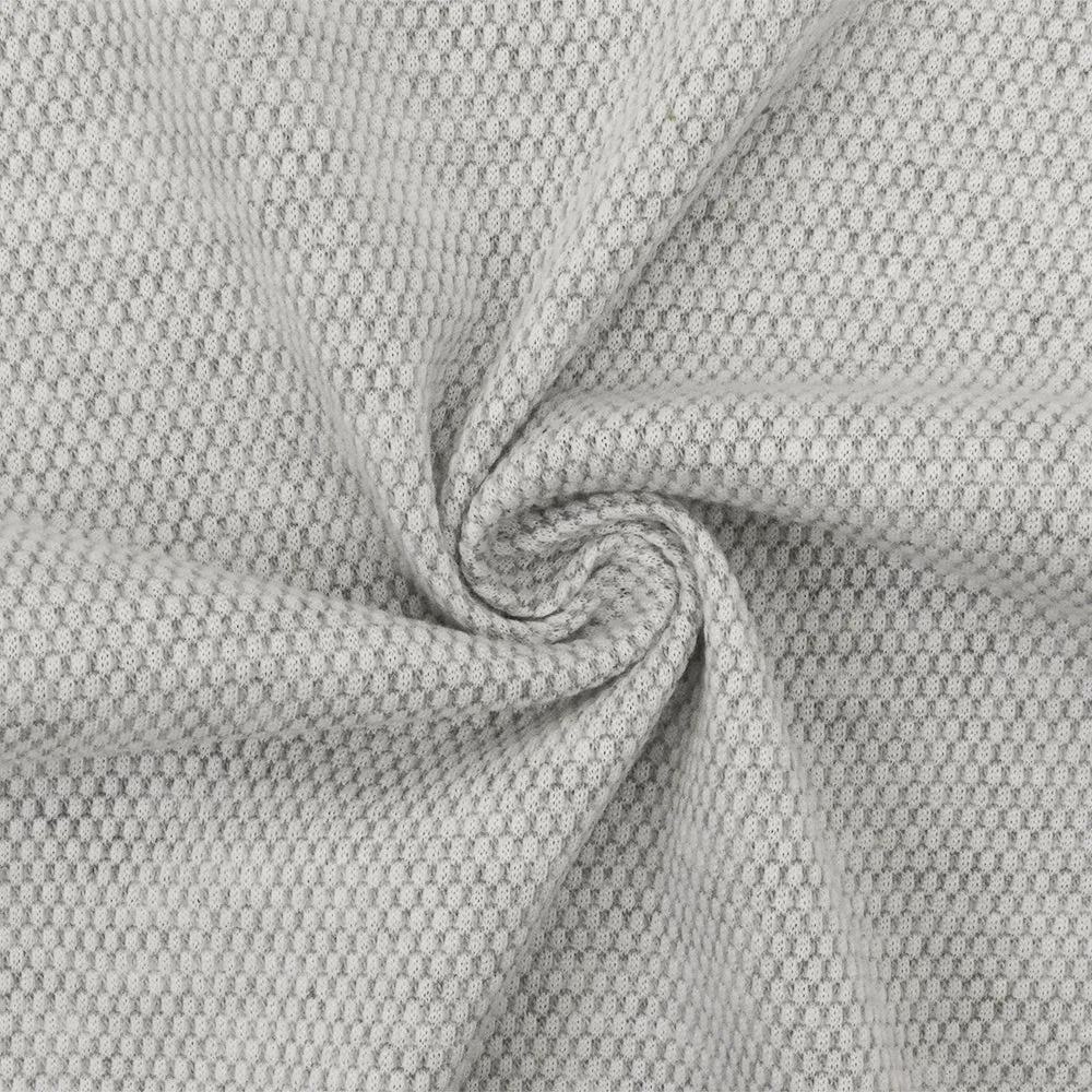 Light Gray-White Mini Honeycomb Stretch Knit Fabric