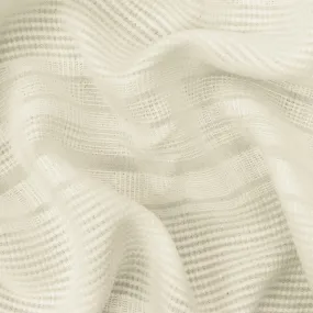 Light Ivory Famous Maker Cotton-Rayon Semi-Sheer Striped Dobby Fabric