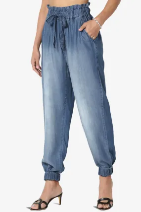 Lilah High Waist Chambray Jogger Pants