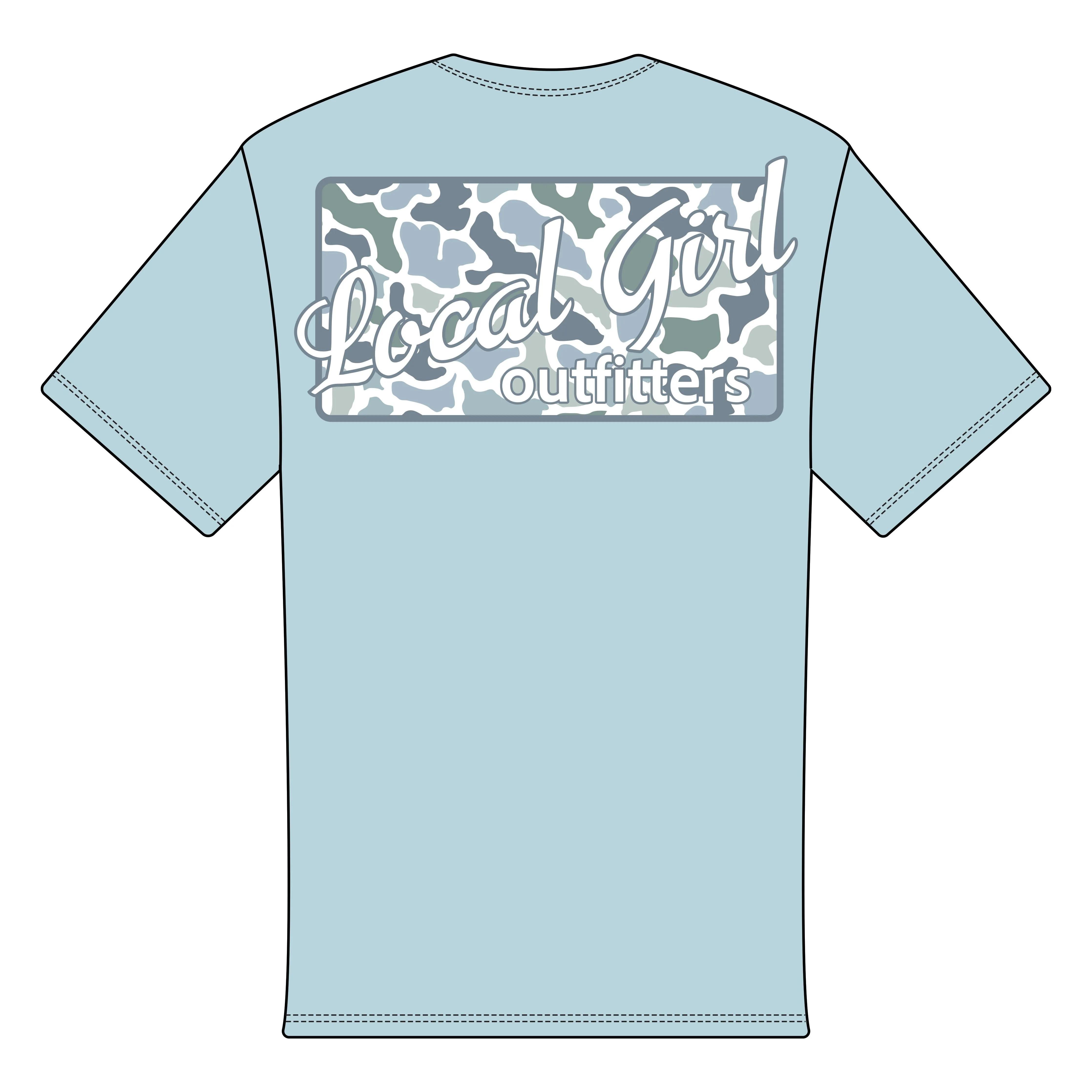 Local Girl Localflage Coast Plate Short Sleeve T-Shirt - Chambray - L5100014
