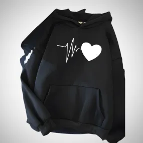 Lyza Heart Print Hoodie