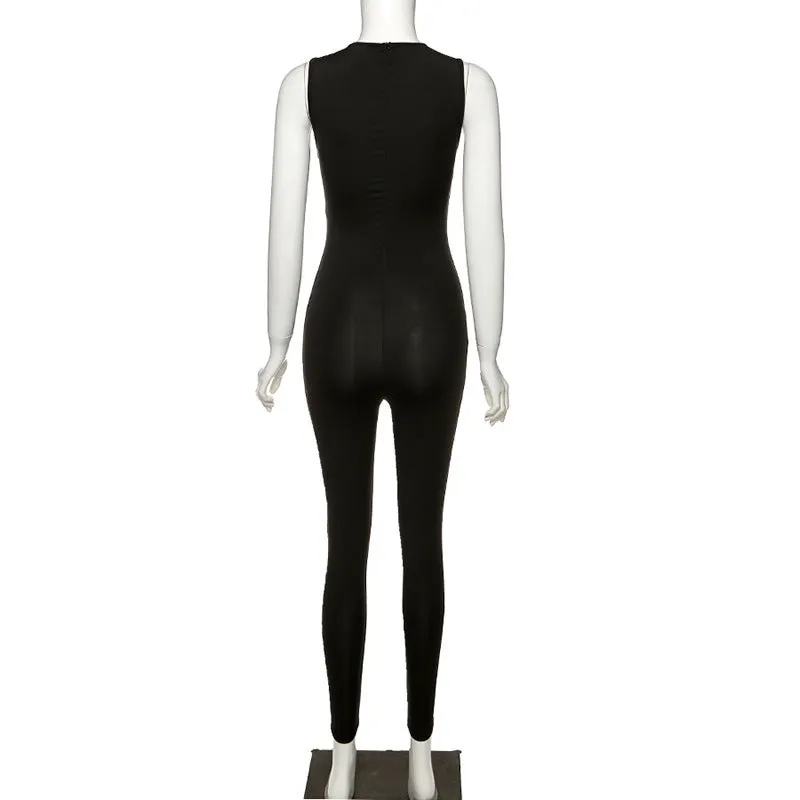 MB FASHION  Sleeveless High Neck Full-Length Jumpsuit 7367