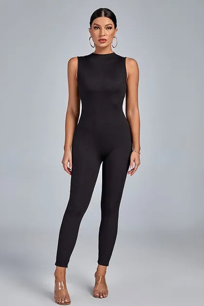 MB FASHION  Sleeveless High Neck Full-Length Jumpsuit 7367