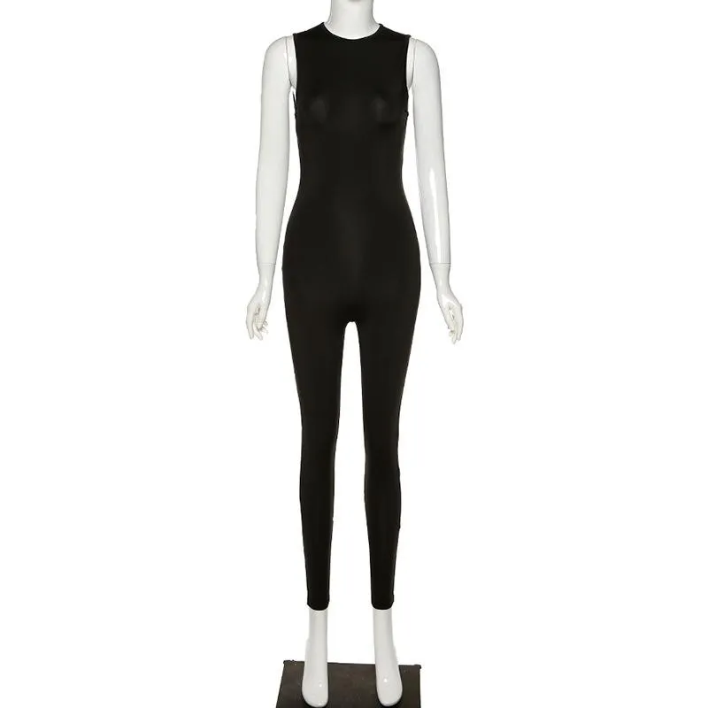 MB FASHION  Sleeveless High Neck Full-Length Jumpsuit 7367