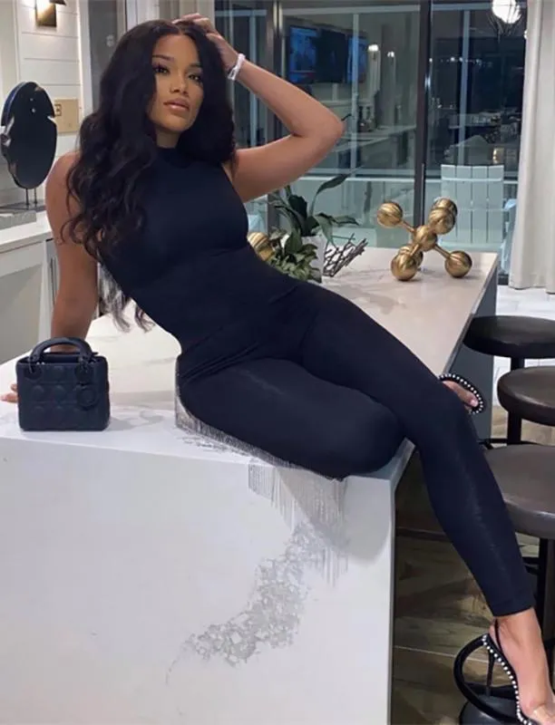MB FASHION  Sleeveless High Neck Full-Length Jumpsuit 7367