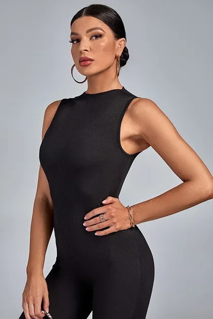 MB FASHION  Sleeveless High Neck Full-Length Jumpsuit 7367