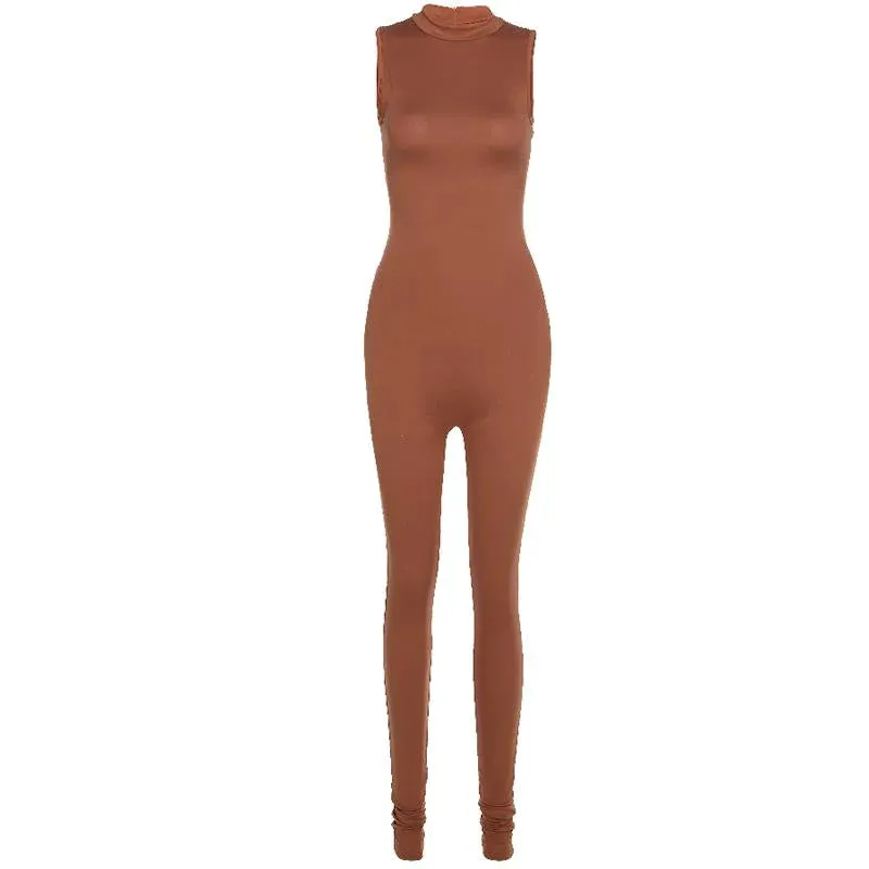 MB FASHION  Sleeveless High Neck Full-Length Jumpsuit 7367