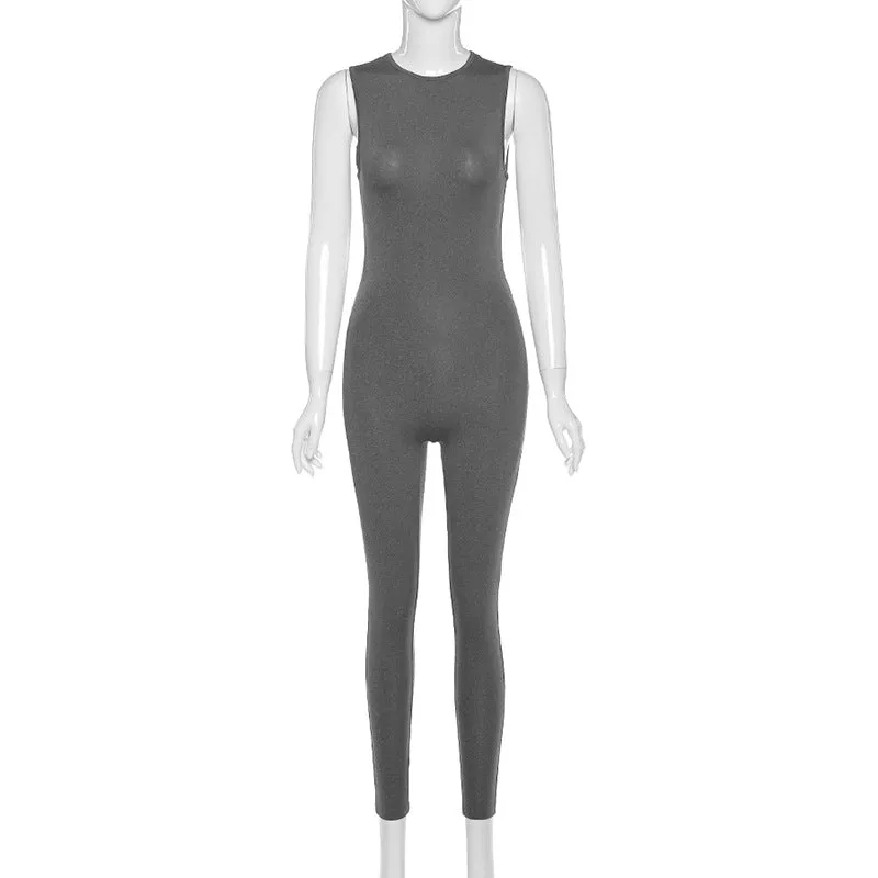 MB FASHION  Sleeveless High Neck Full-Length Jumpsuit 7367