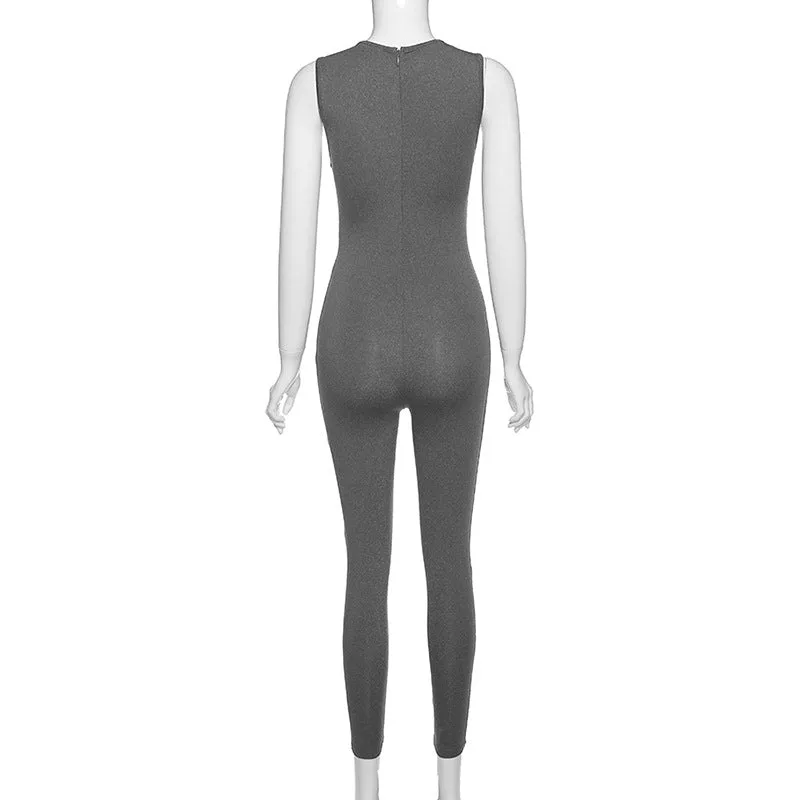 MB FASHION  Sleeveless High Neck Full-Length Jumpsuit 7367