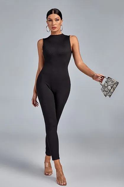 MB FASHION  Sleeveless High Neck Full-Length Jumpsuit 7367