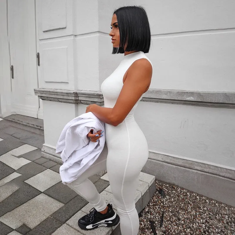 MB FASHION  Sleeveless High Neck Full-Length Jumpsuit 7367