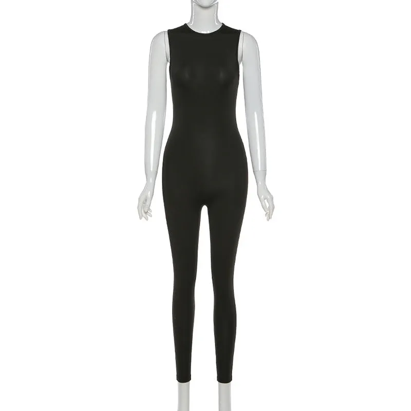 MB FASHION  Sleeveless High Neck Full-Length Jumpsuit 7367