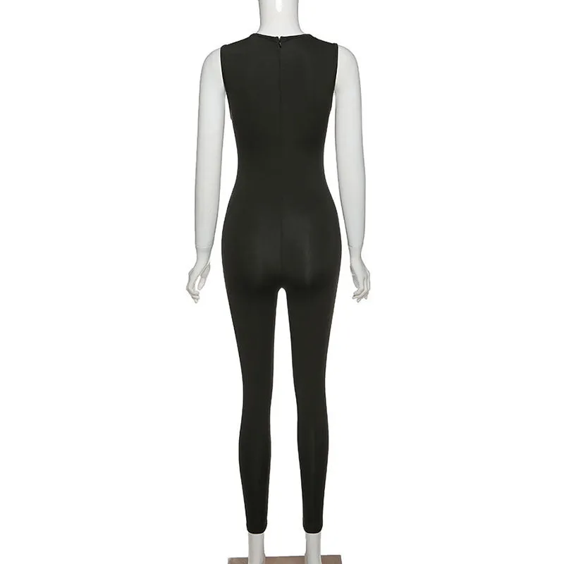 MB FASHION  Sleeveless High Neck Full-Length Jumpsuit 7367