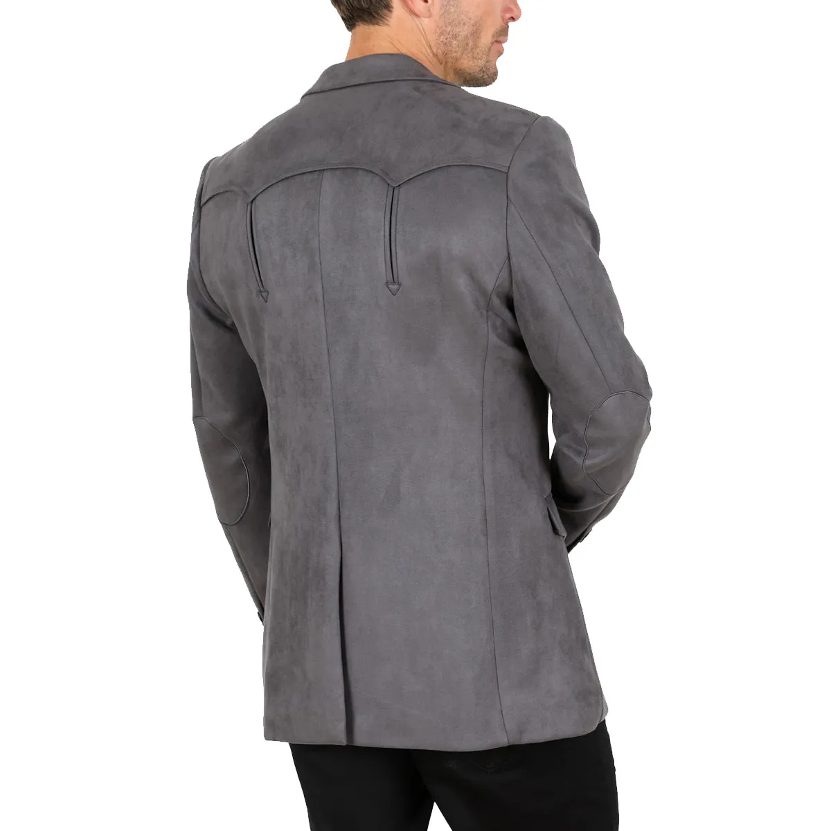 Men's Charcoal Double Button Blazer