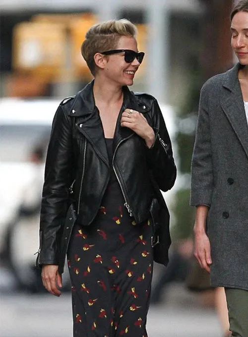 MICHELLE WILLIAMS BLACK LEATHER JACKET