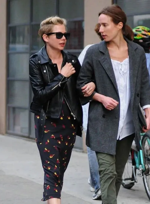 MICHELLE WILLIAMS BLACK LEATHER JACKET