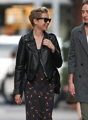 MICHELLE WILLIAMS BLACK LEATHER JACKET