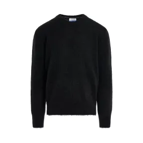 Mohair Arrow Knit Sweater in Black/Cream