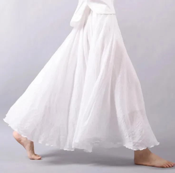 Mori Girl Cotton and Linen A-line Skirt