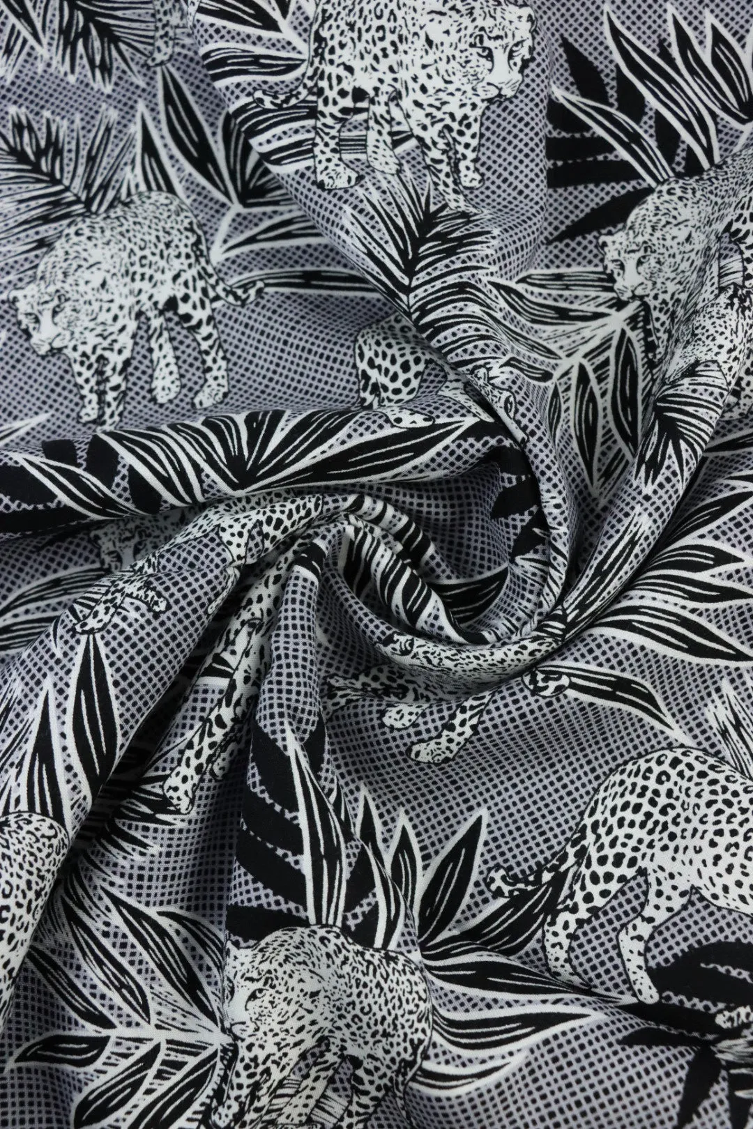 On The Prowl (Black) Rayon Challis