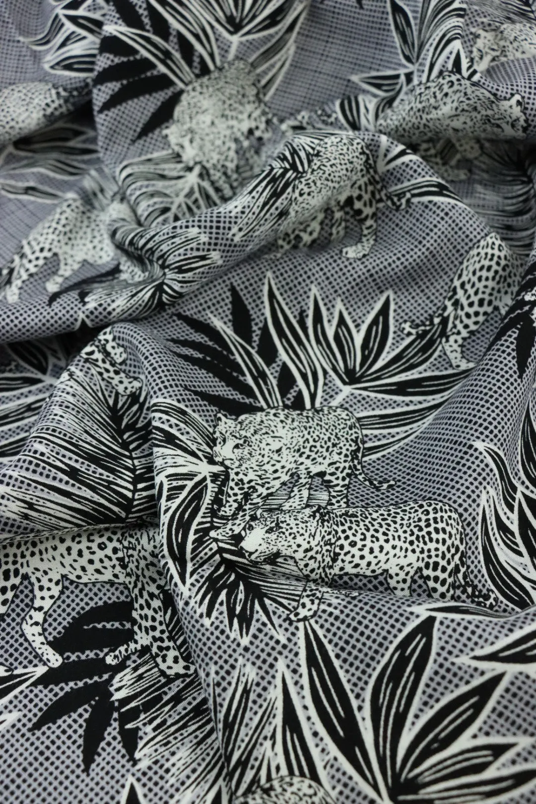 On The Prowl (Black) Rayon Challis