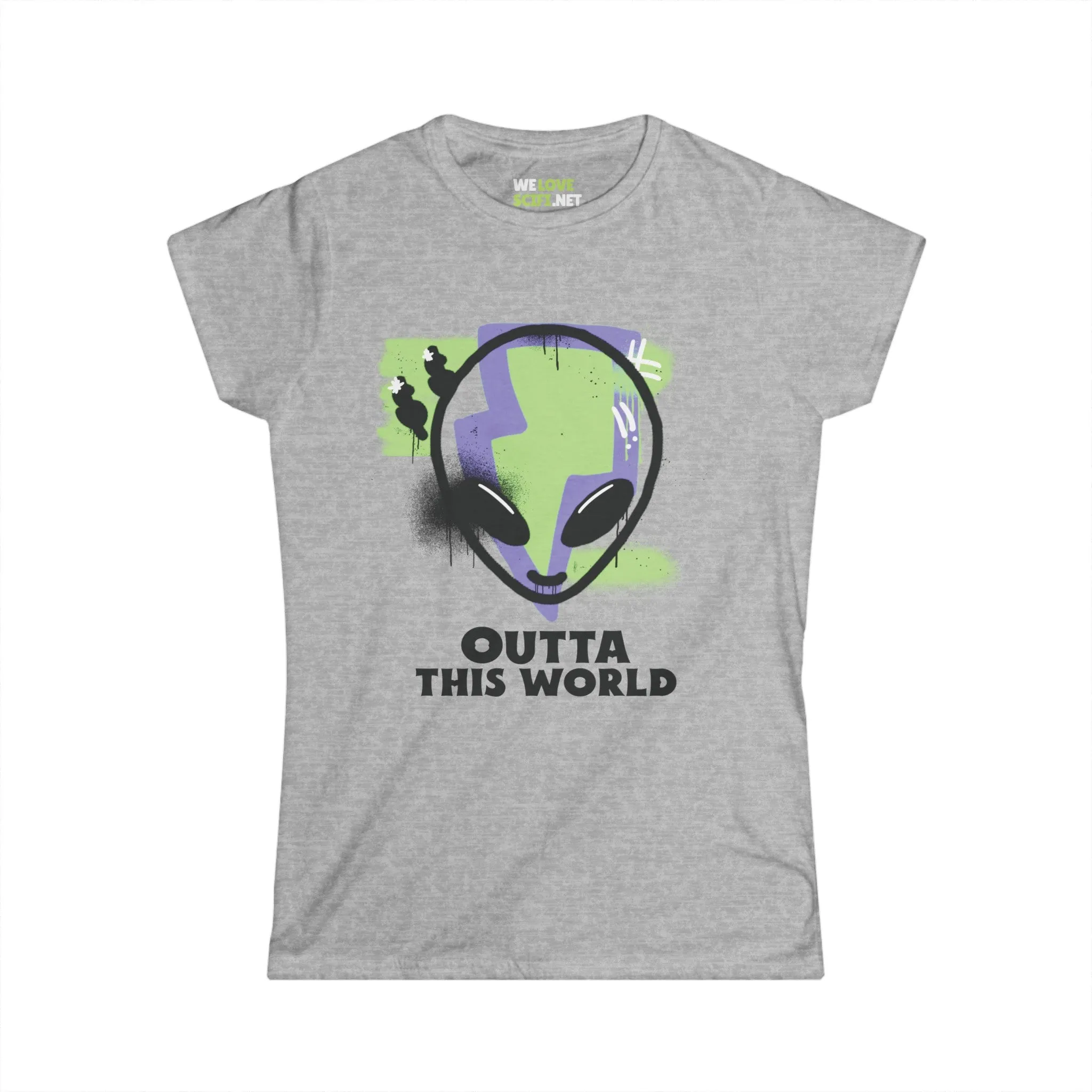 Outta This World Funny Grunge Alien Woman's Tee