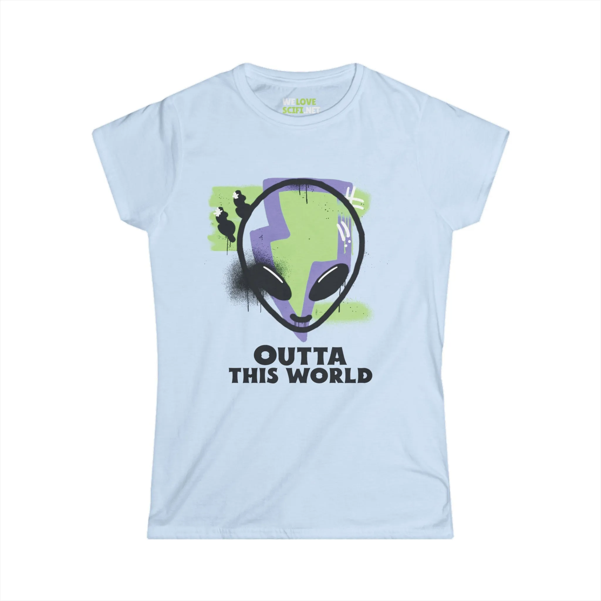 Outta This World Funny Grunge Alien Woman's Tee