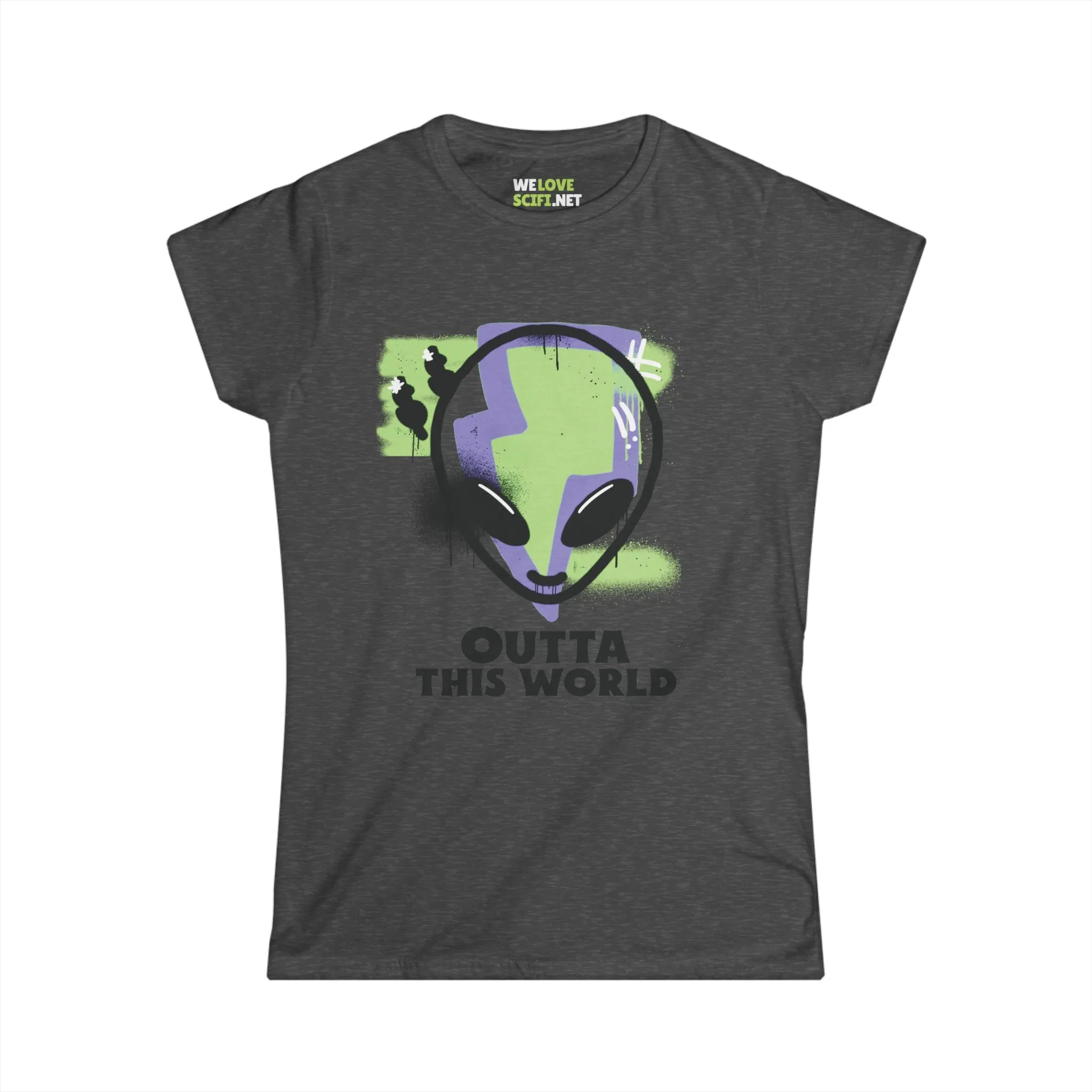 Outta This World Funny Grunge Alien Woman's Tee