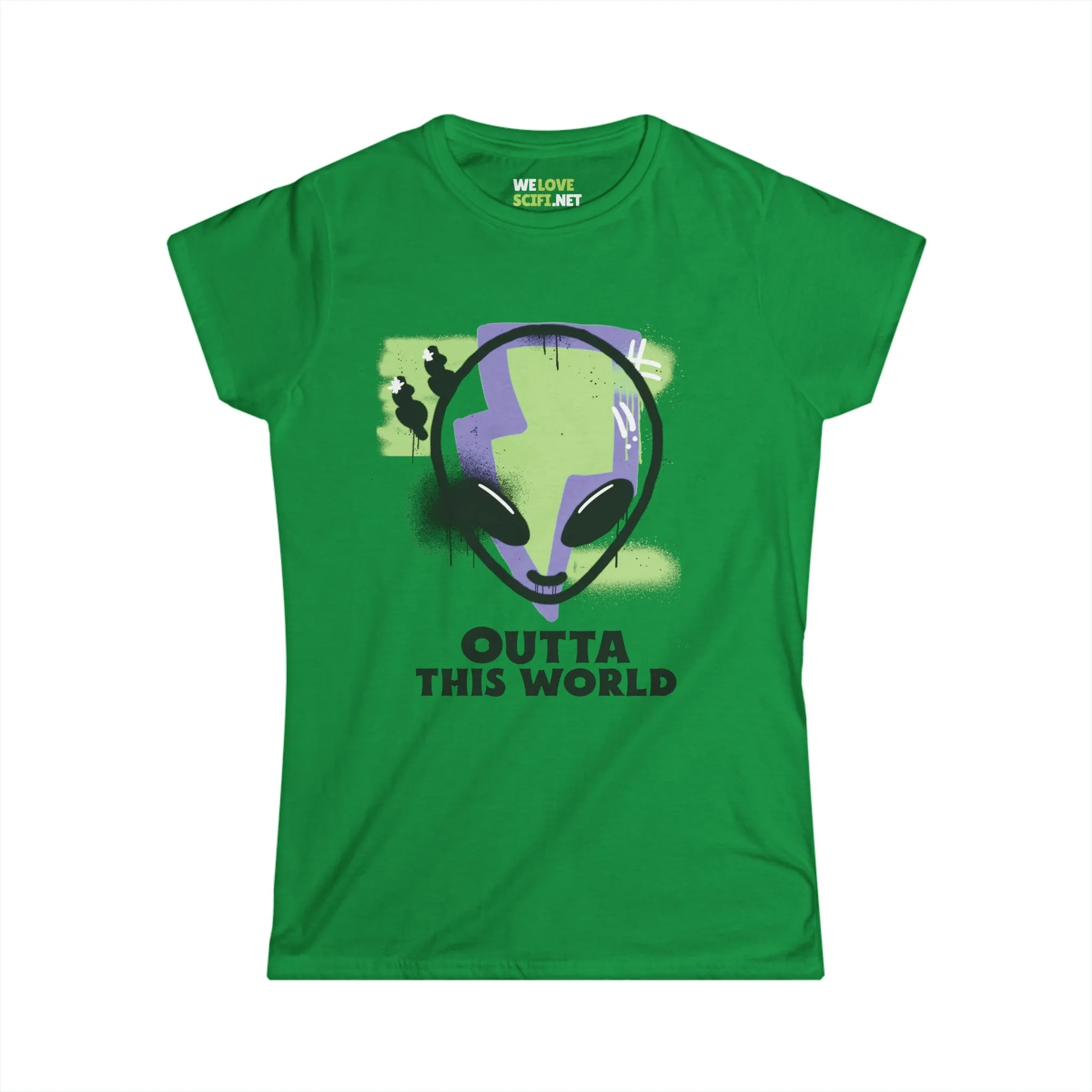 Outta This World Funny Grunge Alien Woman's Tee