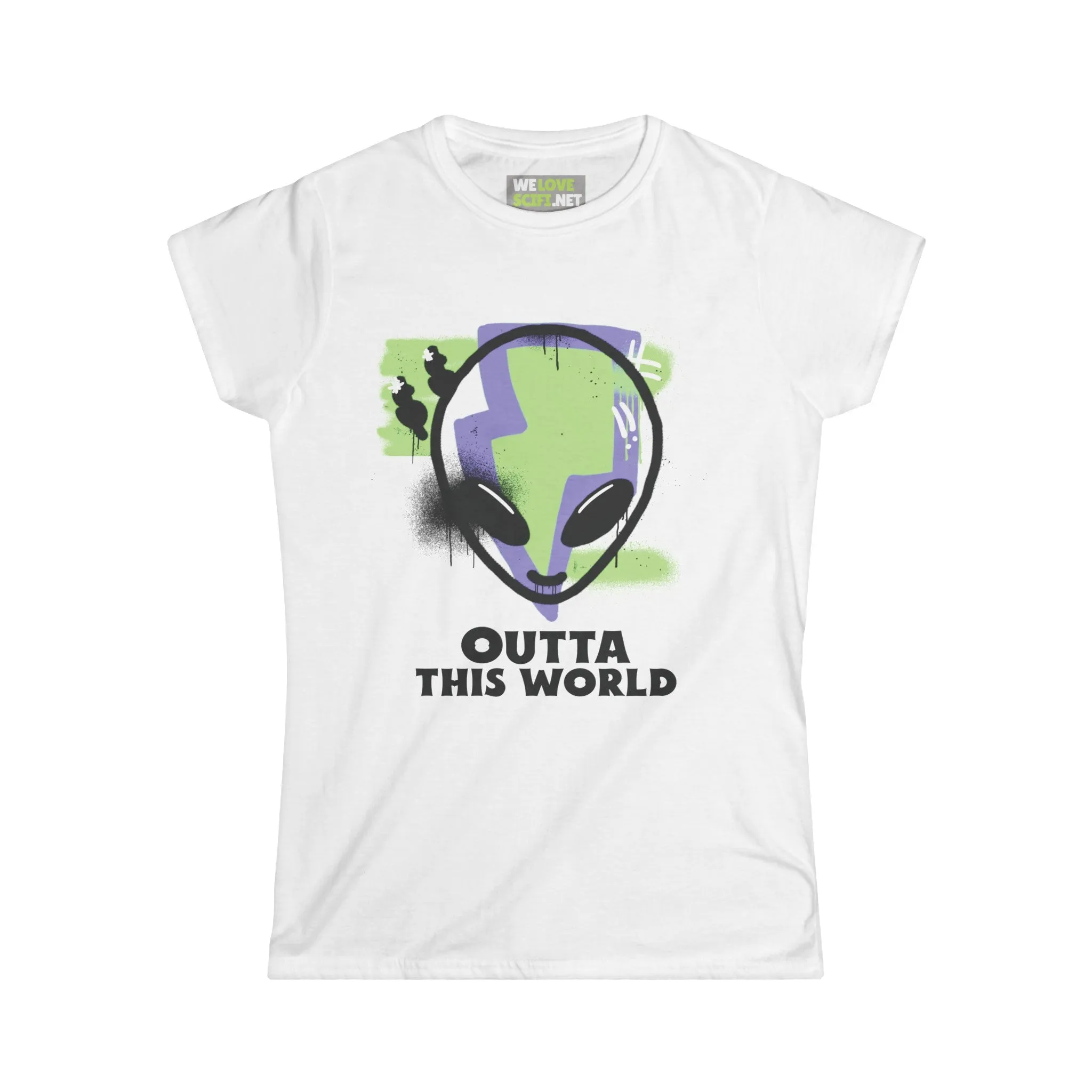 Outta This World Funny Grunge Alien Woman's Tee