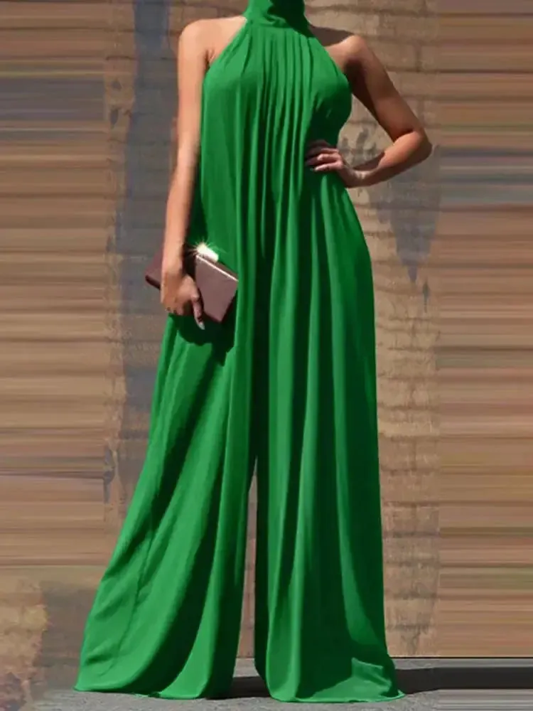 Oversized Palazzo Pleated Jumpsuit