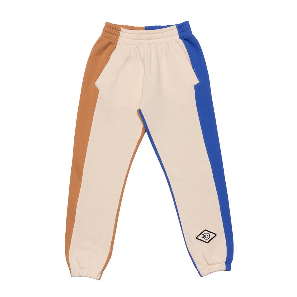 Pants Track Panel Blue Warm Sand Caramel
