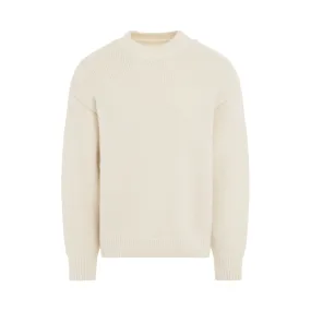 Pavane Back Logo Knit in Off-White