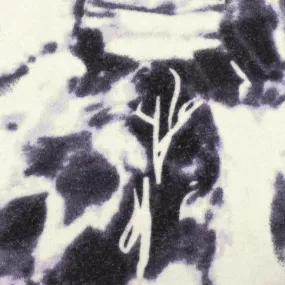 Purple-White-Multi Tie Dye Printed Stretch Rayon Brushed Jersey Knit Fabric
