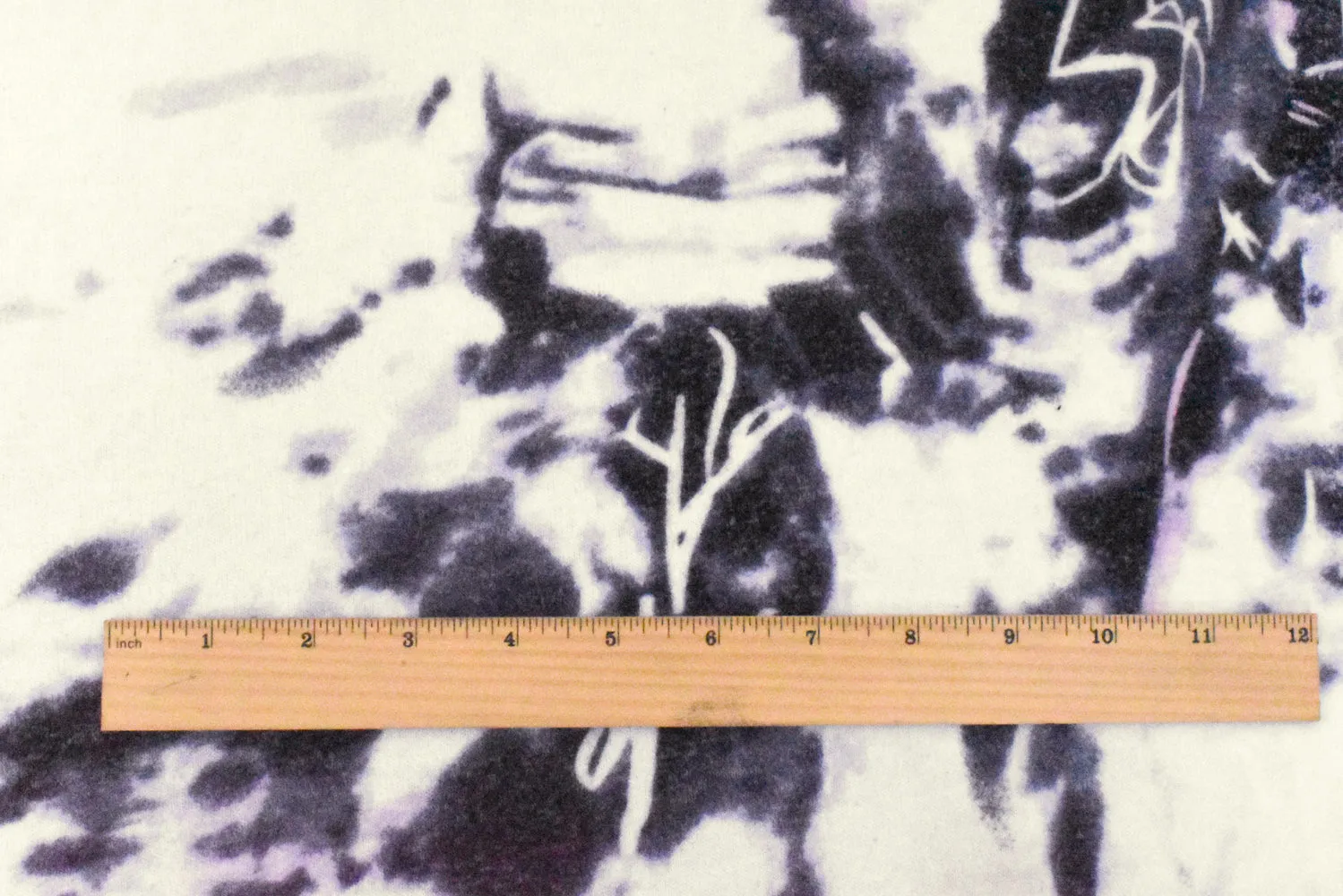 Purple-White-Multi Tie Dye Printed Stretch Rayon Brushed Jersey Knit Fabric