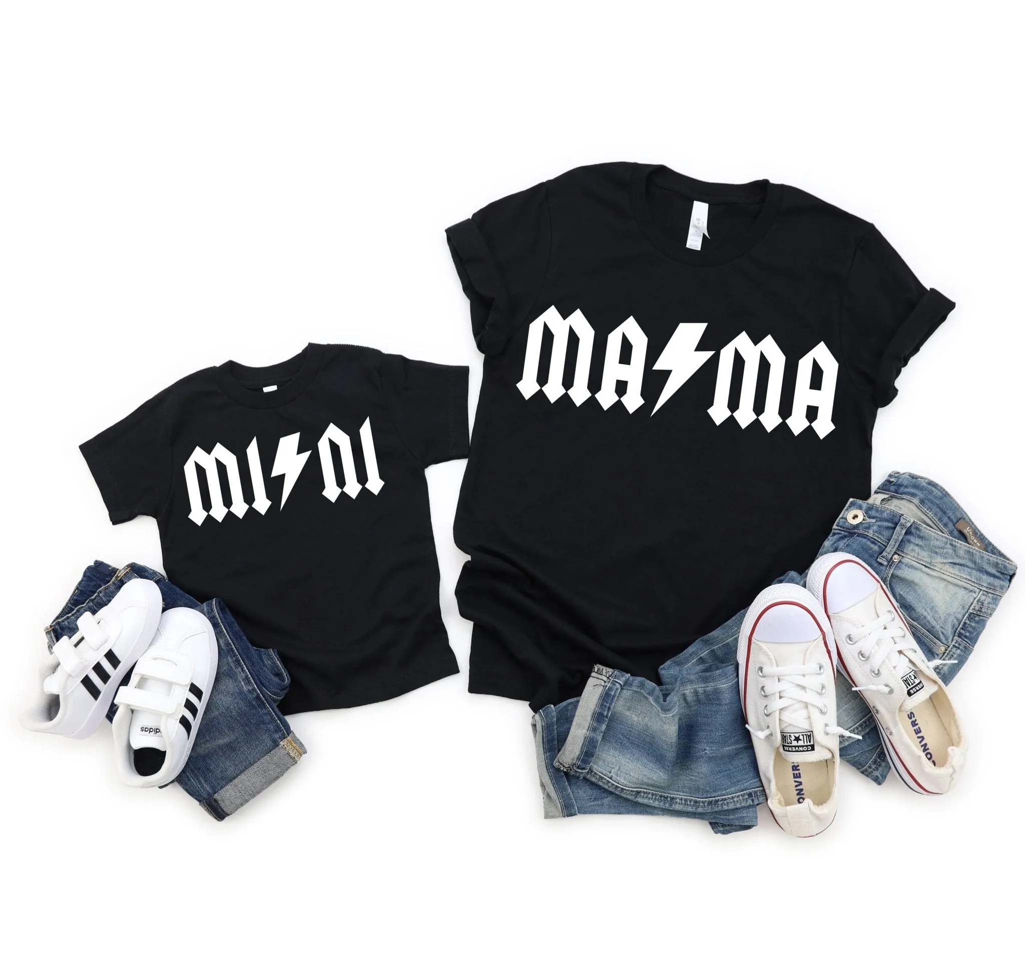 Rock n' Roll Mama & Mini Crew Neck Shirts