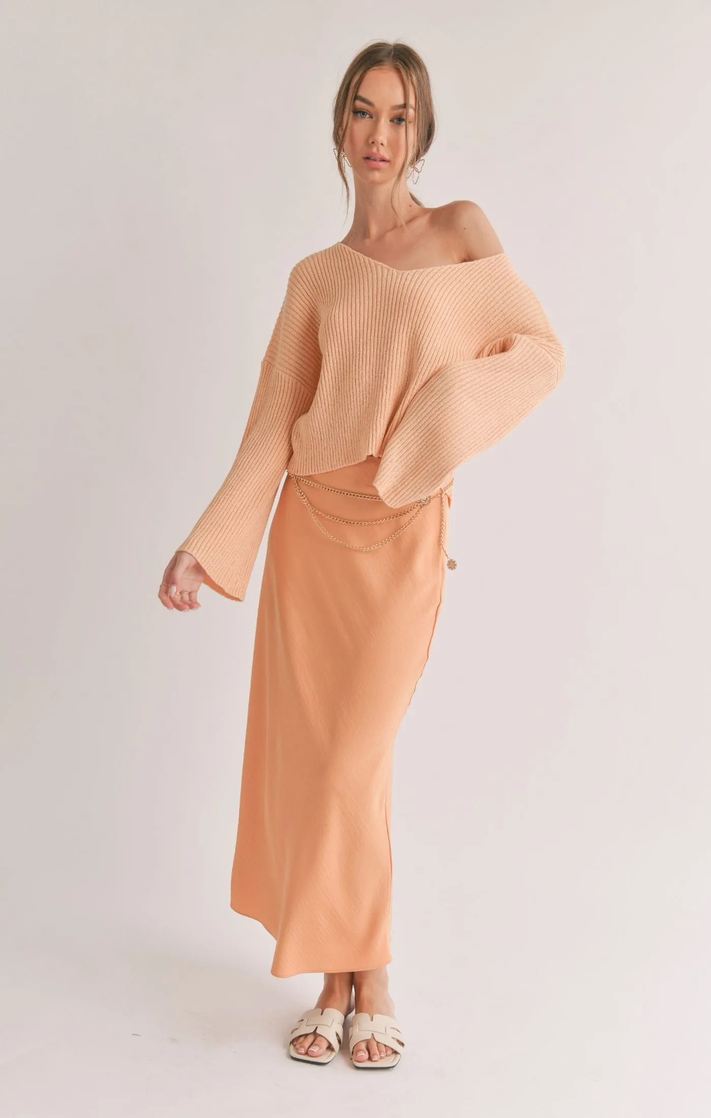 SAGE THE LABEL Julia V Neck Sweater