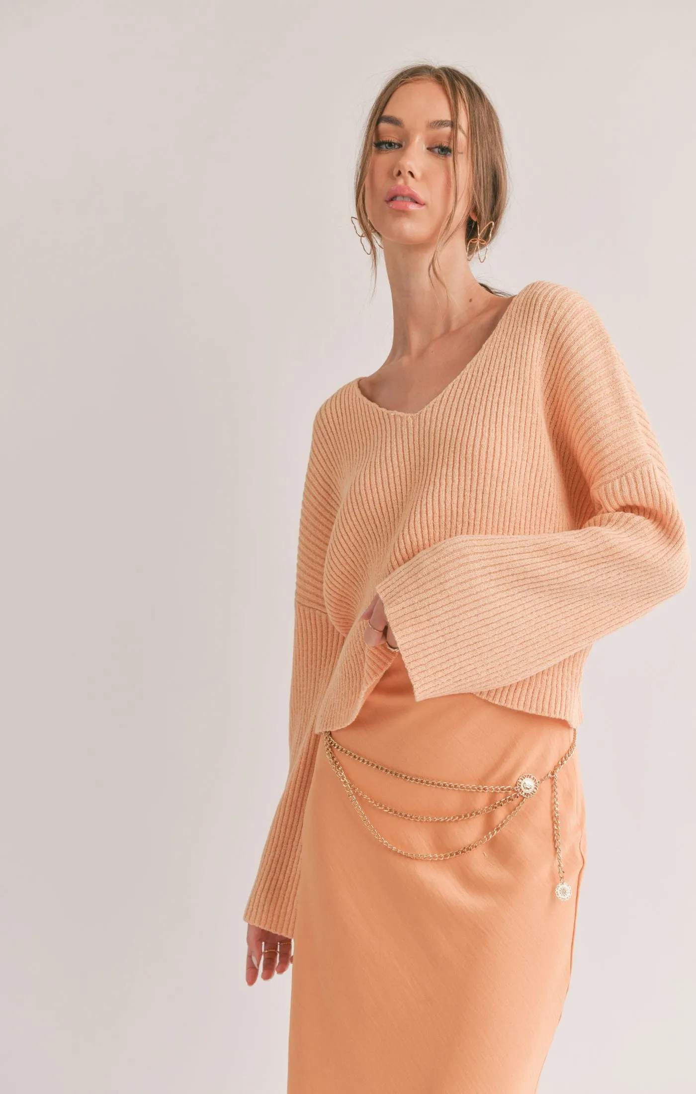 SAGE THE LABEL Julia V Neck Sweater