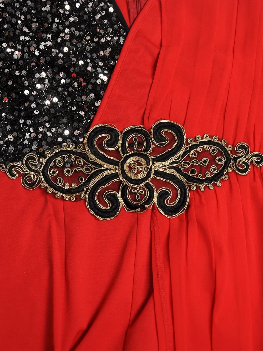 Sequin Print V-neck Jumpsuit